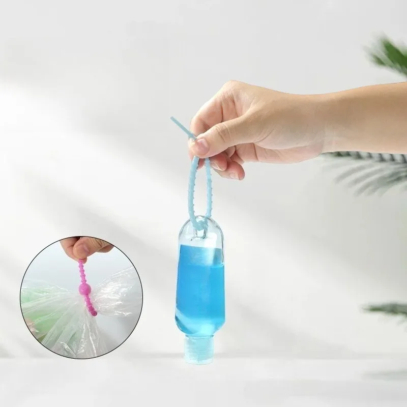 random color5pcs Multifunctional Silicone Binding Straps DIY Craft Accessories Keychain Bag Hanging Ornament Data Cable Winder