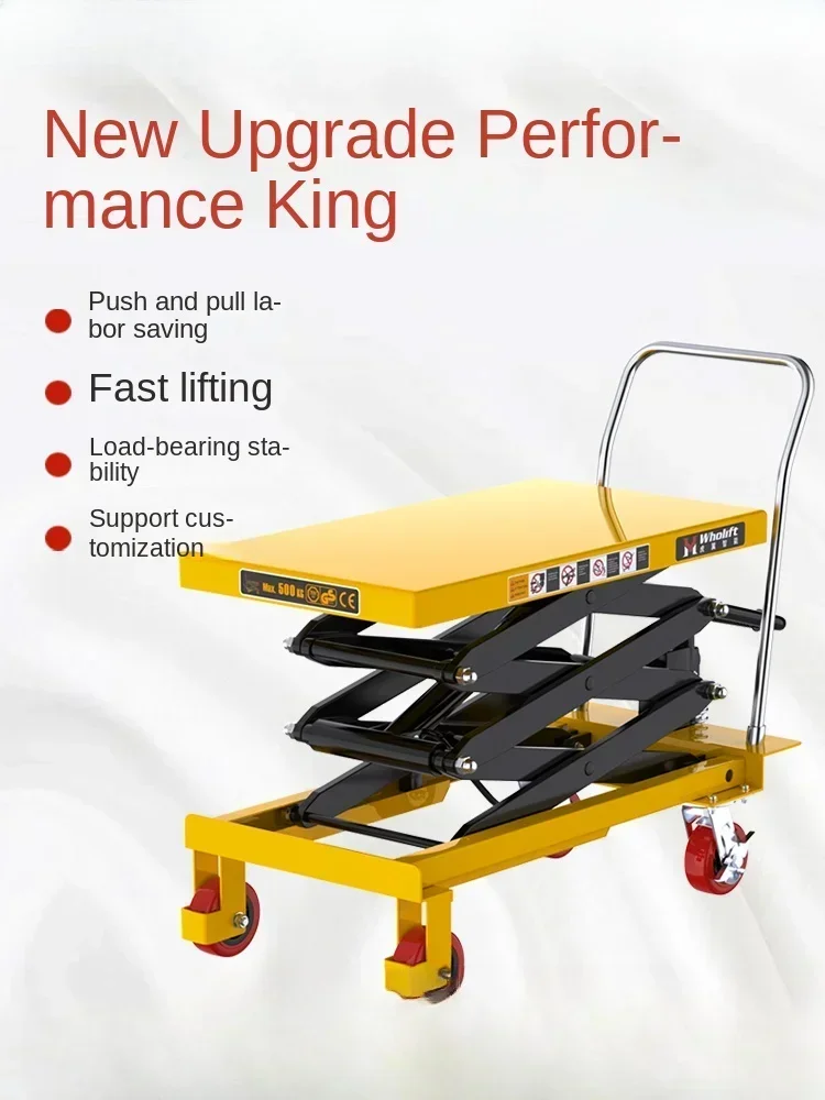 منصة رفع هيدروليكية يدوية رخيصة ورفع سيارة متنقلة صغيرة مصعد مقص شوكة عربة طاولة العمل الكهربائية