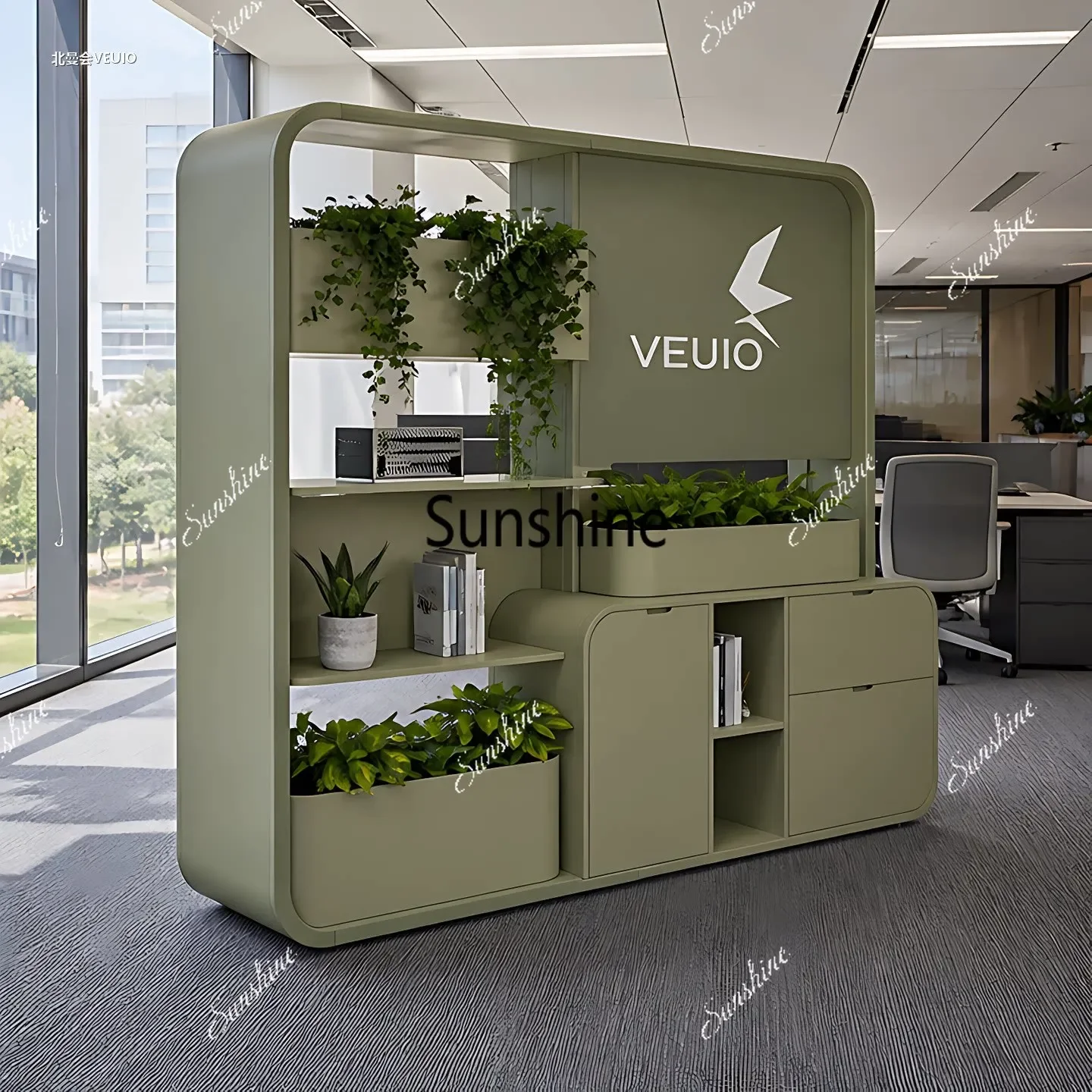 YModern simple wrought iron partition office locker flower stand