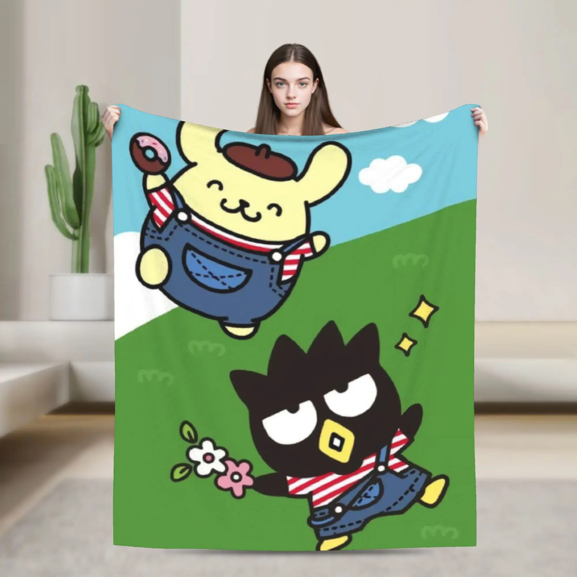 

Badtz-Maru Throw Blanket for Couch Soft Cozy Plush Blanket 50x60 Inches Multi-size Bedspreads for All Seasons