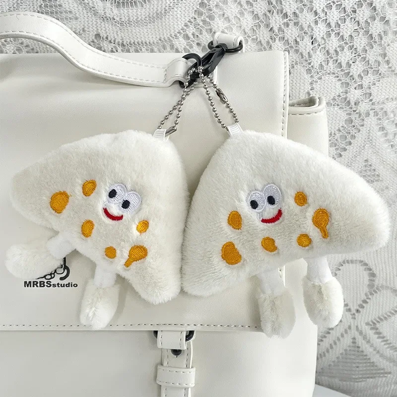 Kawaii Plush Cheese Plush Keychain Toy Cute Soft Creative Simulation Cheese Pendant Food Bread Plush for Kids Bag Accessories