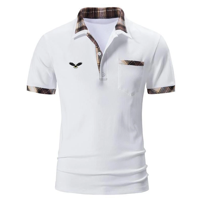 Męska koszulka polo biznesowa z krótkim rękawem Sportowa koszulka polo z nadrukiem cyfrowym 3D Męska koszulka polo Slim Fit z kieszenią