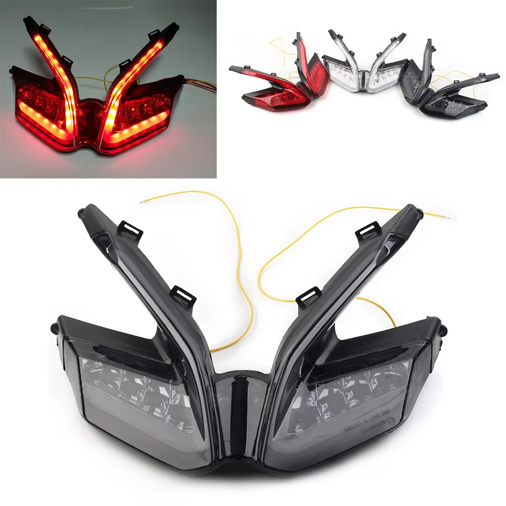 Motorcycle LED Tail Lights Turn Signal Integrated For Ducati 899 959 1199 1299 Panigale Smoke/Red /Clear