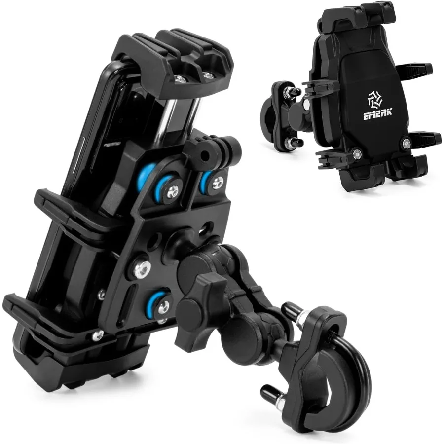 

Крепление для телефона на мотоцикле, держатель для телефона с защитой от сотрясений и гашением вибрации для смартфонов 4,7 дюйма, 7,2 дюйма, регулируемый сверхмощный хань