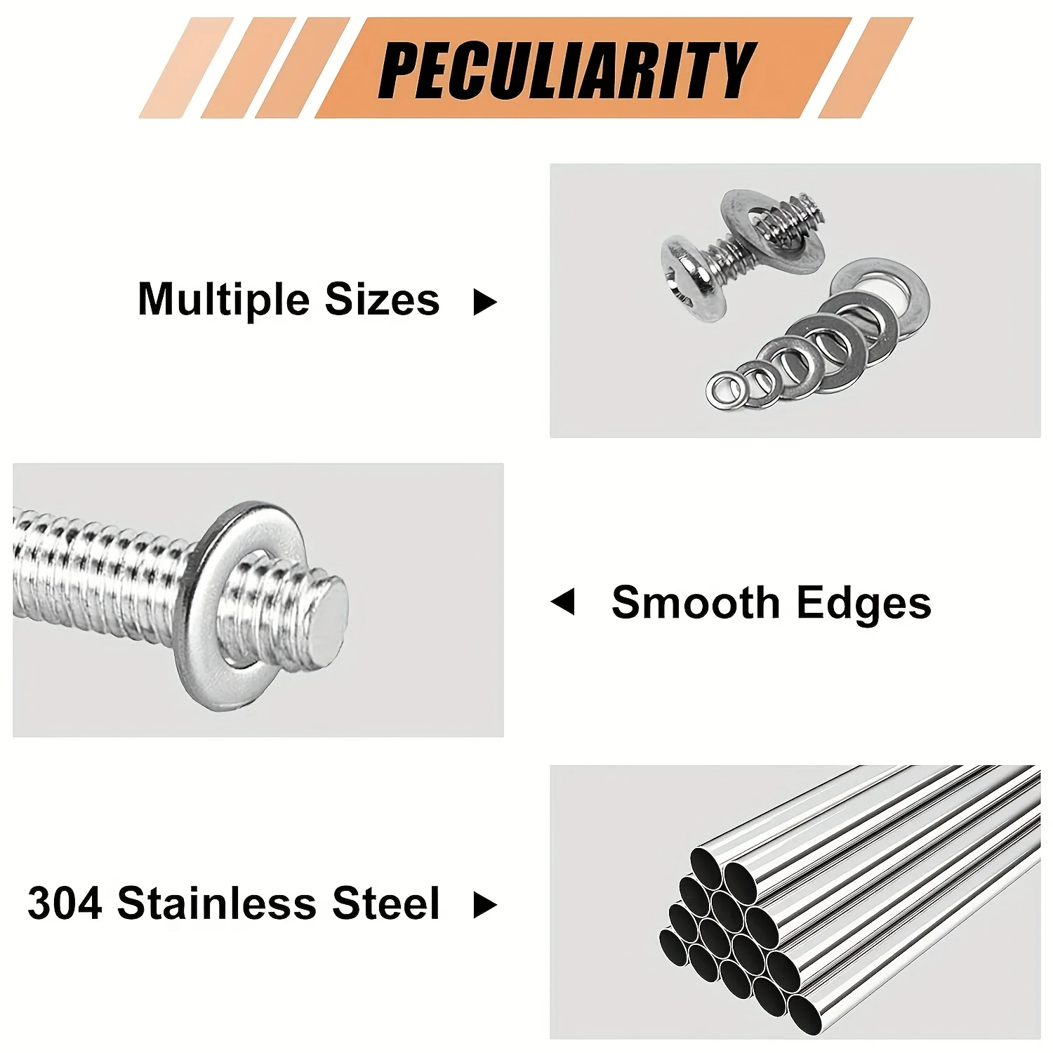 1250pcs 304 Stainless Steel Flat Washers Assortment Kit (M2 M2.5 M3m4 M5 M6 M8 M10 M12) Suitable for Home Decoration