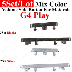 Novo 5 conjuntos para motorola moto g3 g4 g6 play g5 plus caixa do telefone botão de volume de energia ligado/desligado peças da chave lateral externa para g stylus 2022 g peça de reposição de energia cores misturadas 12 principais vendas botão moto g5 - №3