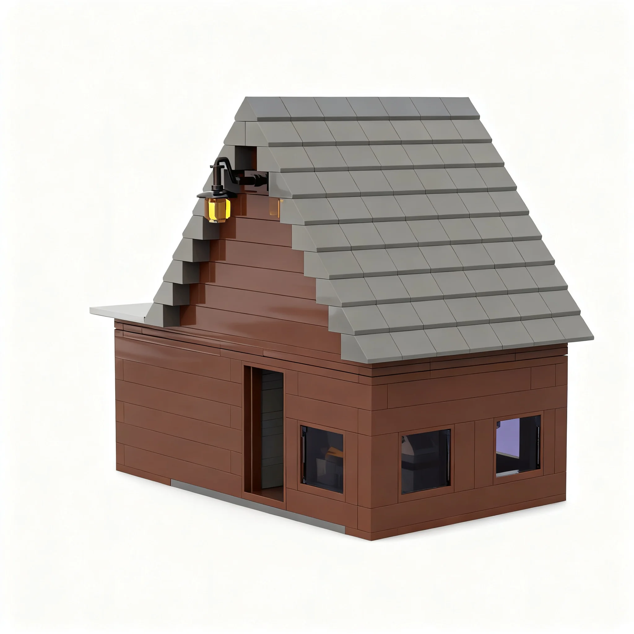 596pcs MOC Route 64 Gas Station Model Building Blocks Construction Brick DIY Creative Craft Collection Art 3D Display Assemble