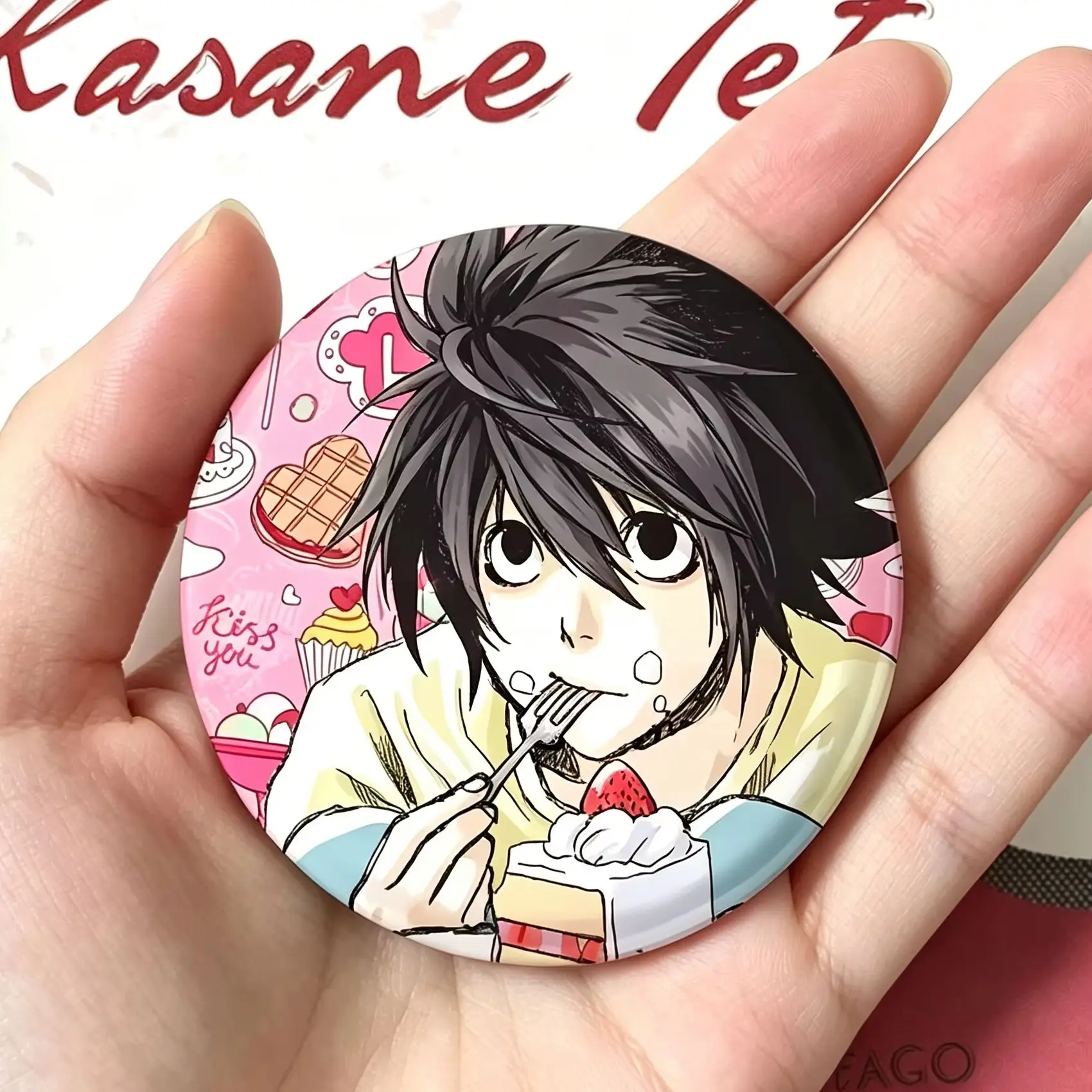 Japanese Anime Death Note Enamel Pins Handmade Round Brooches L Killer Yagami Light Cosplay Badge Backpacks Jewelry Gifts
