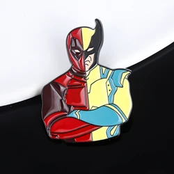 Movie Dead Hero Enamel Pin Brooch Best Friends Split Matching Figure Badge Brooches for Women Men Cosplay Jewelry Accessories