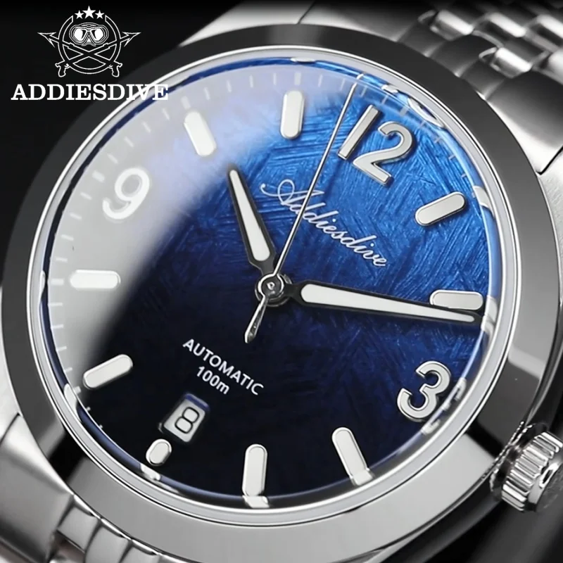 ADDIESDIVE Hot Sale Automatic Mechanical Watch Sapphire Glass 100m Waterproof AD2547 BGW9 Super Luminous Japanese 8215 Men Watch