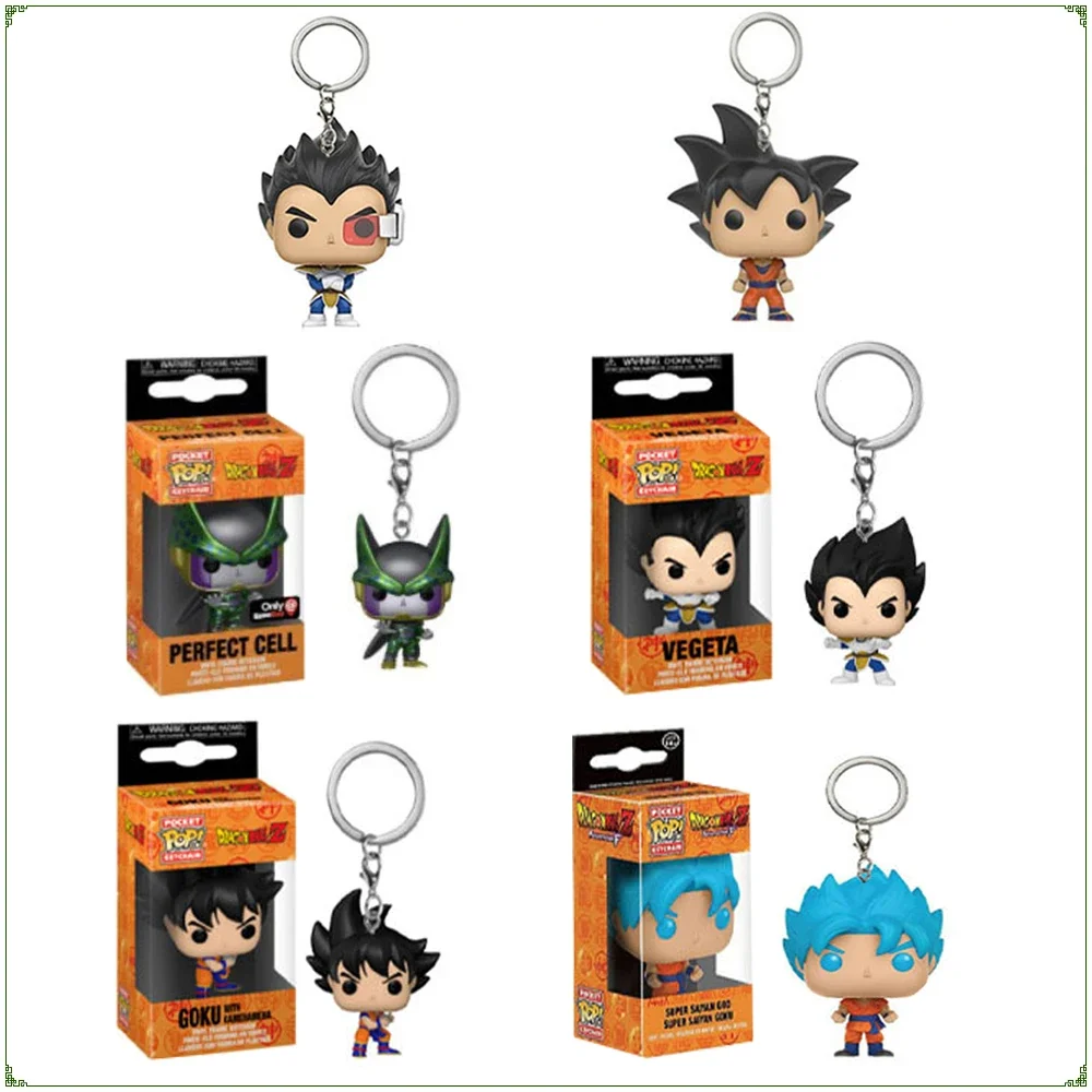 

FUNKO POP Keychain Dragon Ball Cartoon Representative Character Pendant Creative Kung Fu Goku Car Backpack Doll Model Keychain