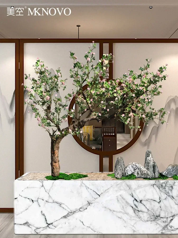 Simulation Begonia Tree Fake Flower Decoration Pink Wishing Tree New Chinese Landing Indoor Decoration10