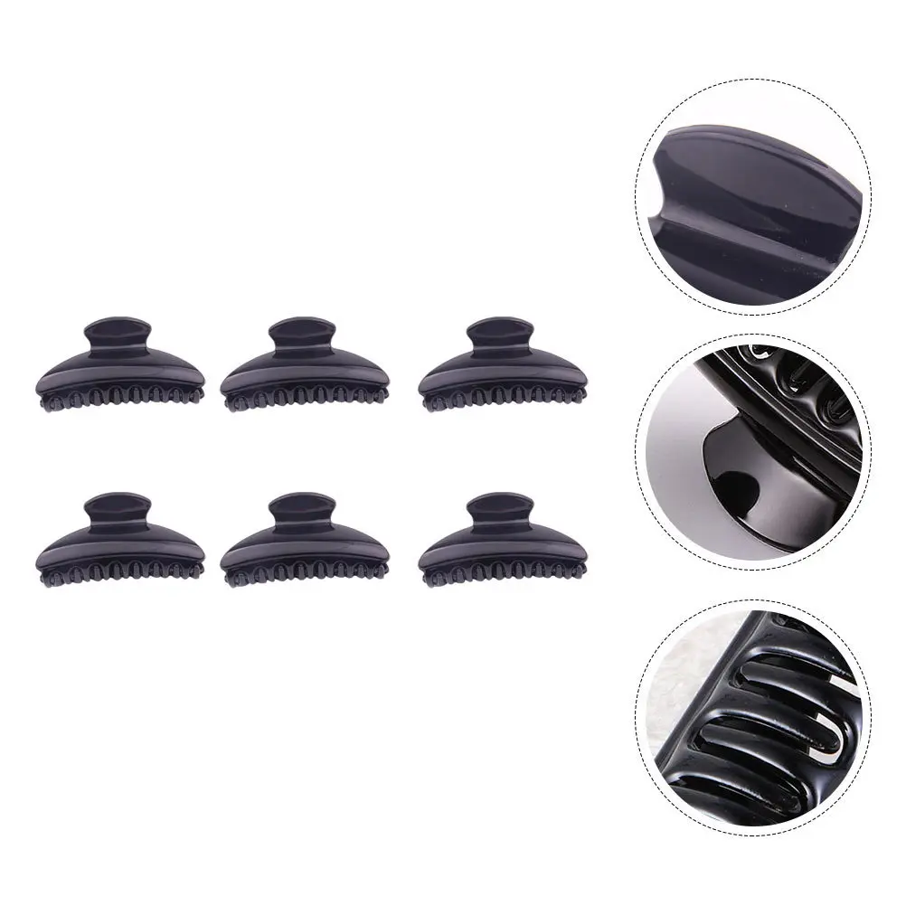 

6pcs Hair Claw Clips Black Acrylic Simple Elegant Shower Hairpin For Women Daily Wear Decorative Hair Accessory Ponytail Holder