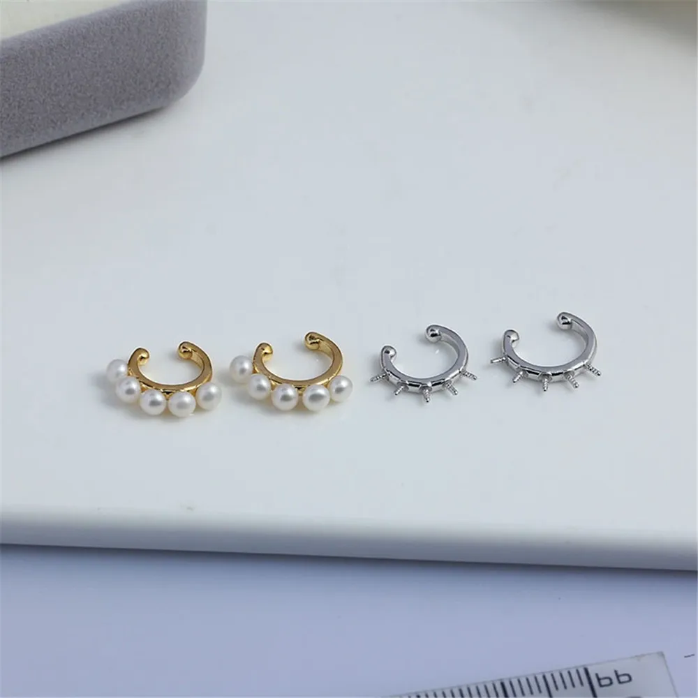 S925 Sterling Silver Pearl Earring Settings DIY Jewelry Making Supplies Blank Earring Posts for Handcrafted Accessories No Pearl