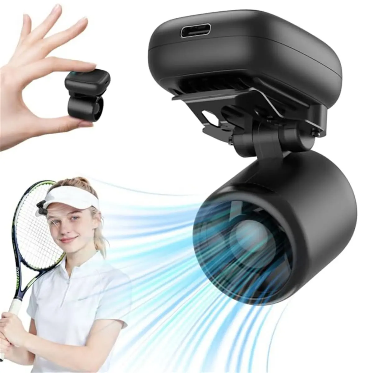 update. Mini Clip on Fan Portable, Ultra-Lightweight 2oz, Rechargeable Mini Portable Fan with 3 Speeds USB-C Face Cooling