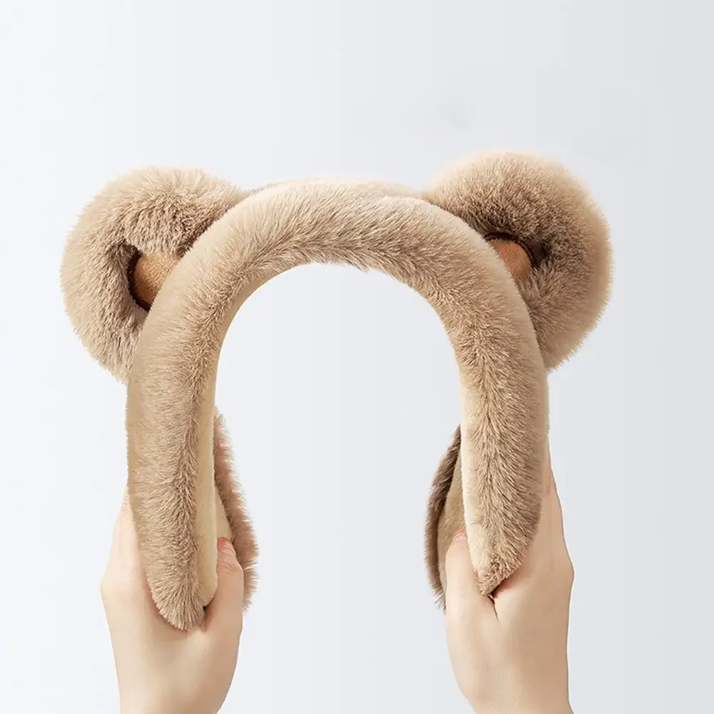 Fashion Plush Winter Bear Earmuffs Anti-Freeze Cartoon Ear Protection Cover Keep Warm Thickening Ear Warmer for Women Girls