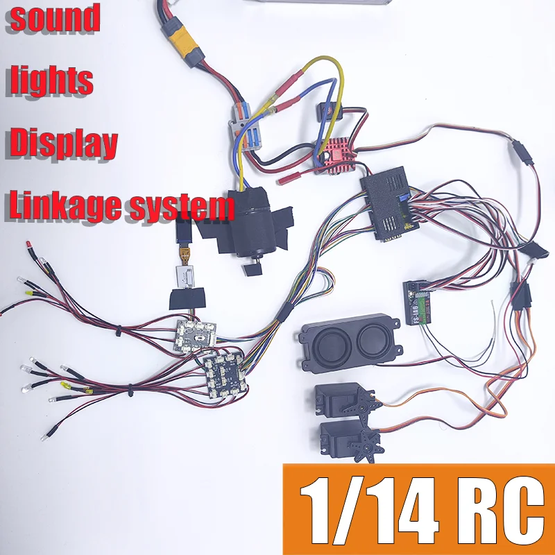 1:14th Scale Simulation LED Light Sound Display System RC Dump Truck for SCANIA Tamiya 770S R620 for VOLVO FH16 Car Accessories