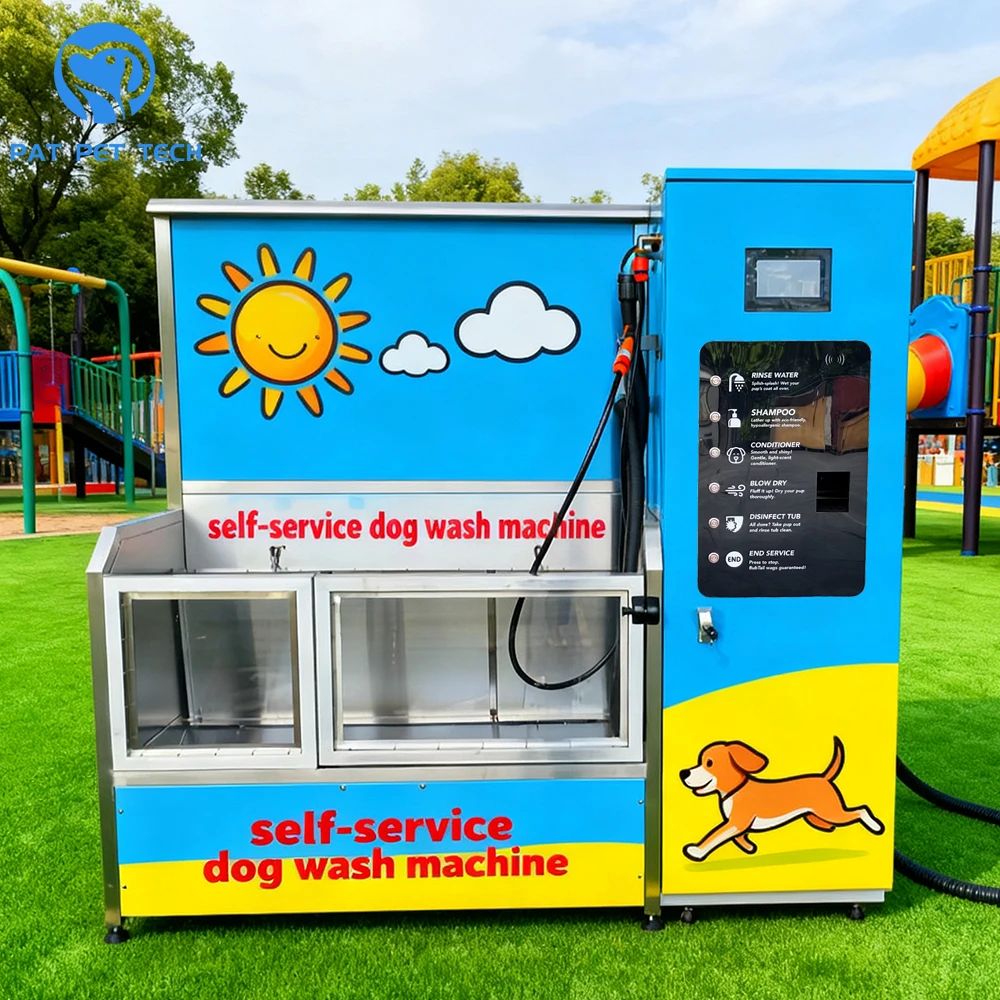 PAT PET Customizable Dog Park Stainless Steel Pet Cleaning Station 24 Hour Self Service Dog Wash Machine