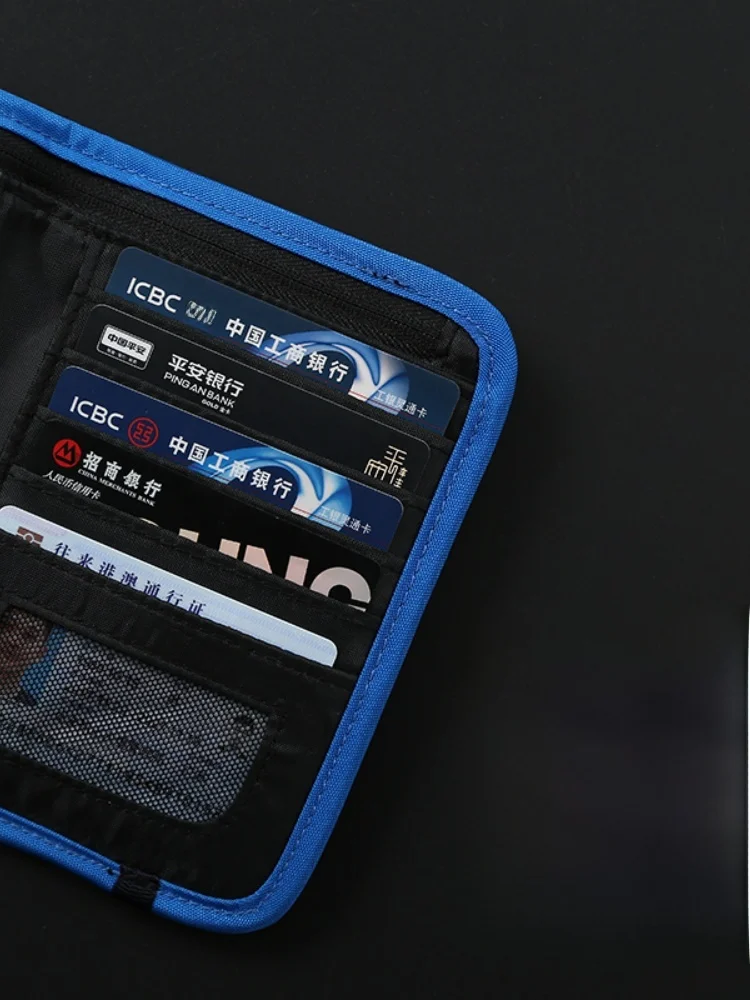 حزام رقبة للسفر، حامل جواز سفر من النايلون المقاوم للماء RFID، حافظة بطاقات للرحلات الدولية، منظم وثائق سهل الحمل