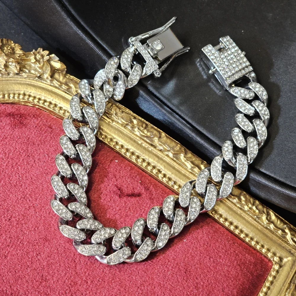 ICEC Cuban Link Bracelet 12mm Band Hand Chain Luxury Accessory Matching For Men Women Daily Outfit