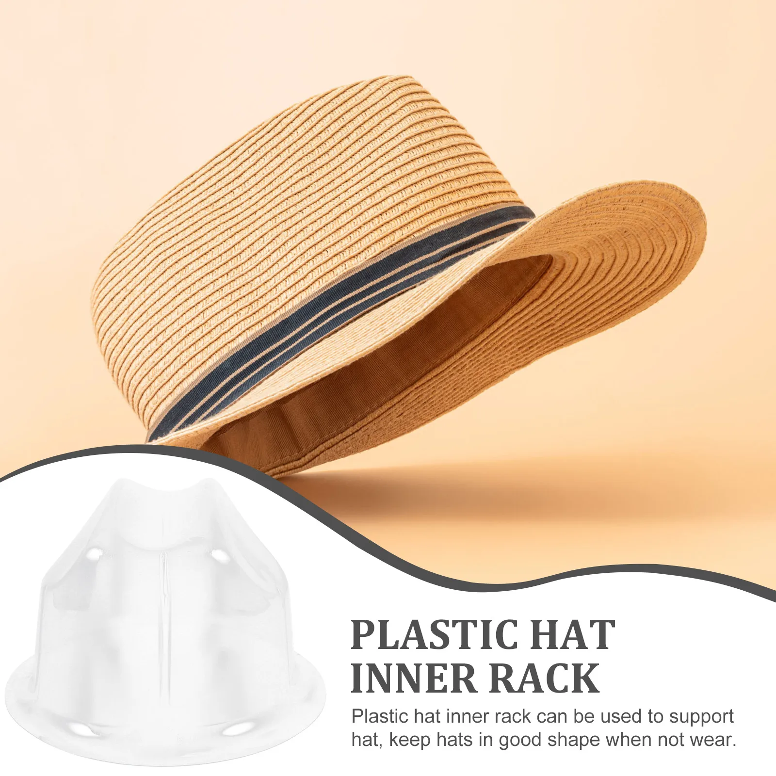 

10pcs Inserts Bucket Cap Stand M Hat Display Stand 56-58cm PVC Lightweight Plastic Hat Rack Display Storage