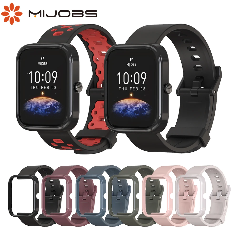 Amazfit Bip 3/3 Pro 스마트 팔찌 실리콘 손목 밴드, Amazfit Bip 3 Pro 보호 케이스 커버 Bip 3 시계 밴드 스트랩