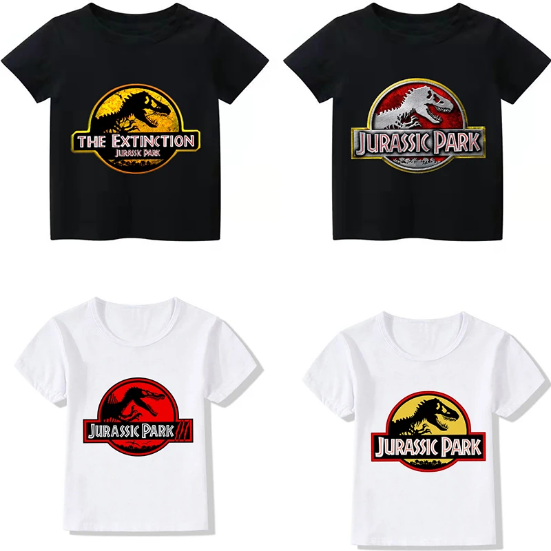 New Jurassic Park Dinosaur Summer T-shirt Kids Clothes Girls Clothes Glamour Boys T-Shirts 1-9Years Old Kids Clothing Cool Fits