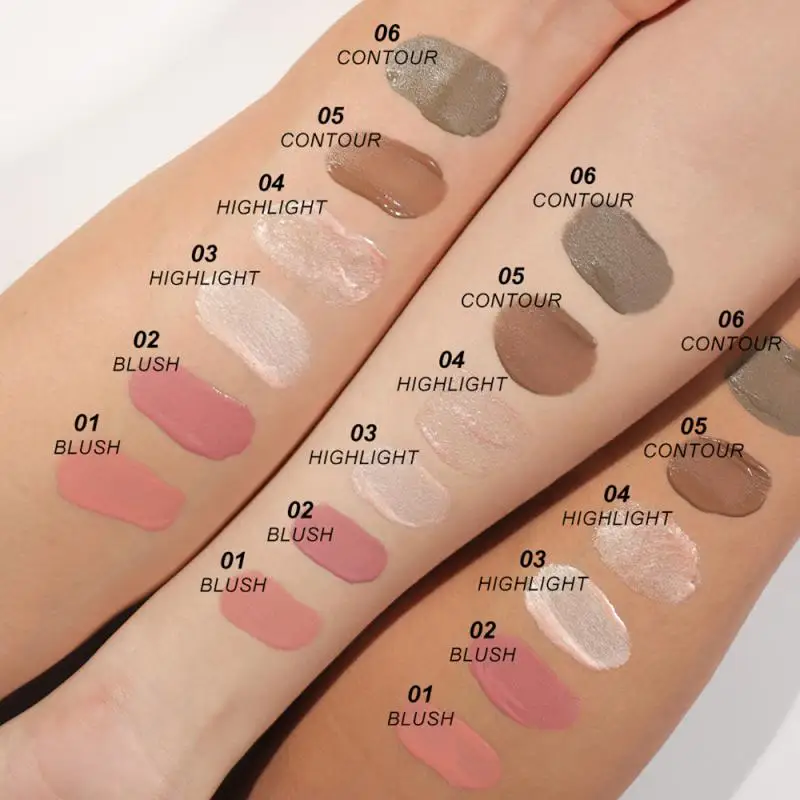 เบาะอากาศหนุ่มวิสัยทัศน์แป้ง blusher สูงติดเครื่องสำอางแบบน้ำ, สีแดง, 6สีตัวเลือกใบหน้าแต่งหน้าเครื่องสำอาง