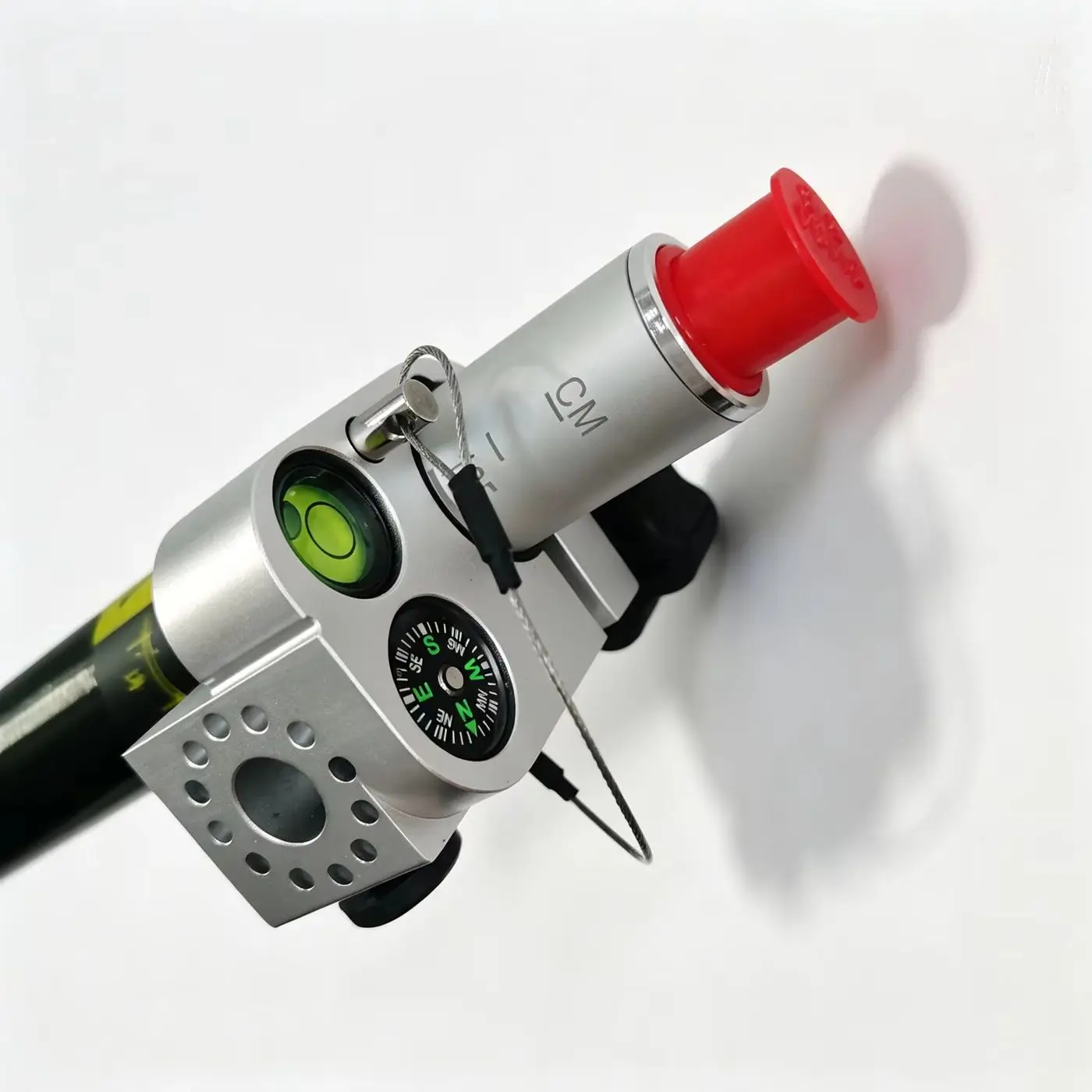 NEW 2.2meter Telescopic Carbon Fiber Prism GPS Pole RTK Pole with Bubble and Compass