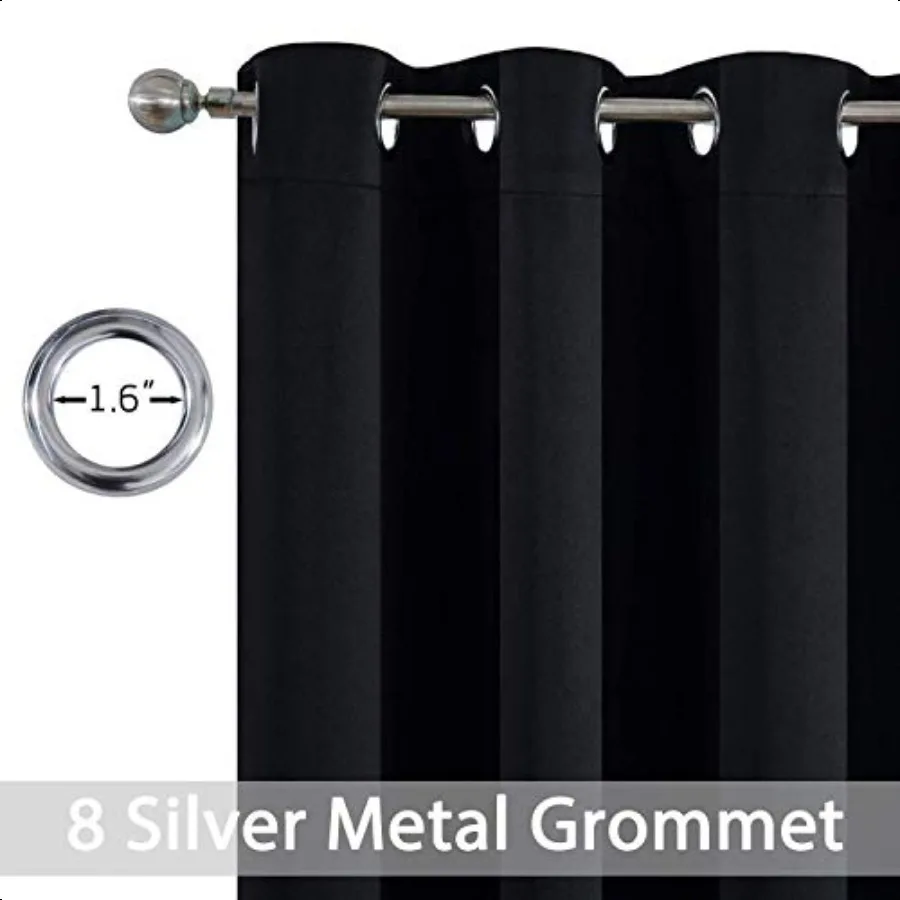 84 Polegada cortinas blackout longas para o quarto com isolamento térmico escurecimento preto cortina de bloqueio de luz cortinas blackout para l
