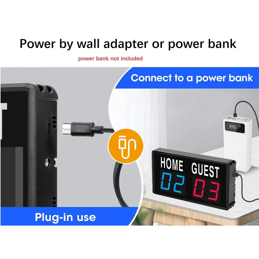 Portable 4 Digit LED Scoreboard Digital Home Guest Score Keeper Mini Electronic Scoreboard for Table Tennis Basketball Volleybal - view 6
