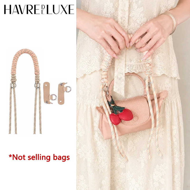 

Braided Handle Strap For Longchamp Mini Bag,woven Handbag Short Handle Replacement, No Punching Bag Modification Accessories
