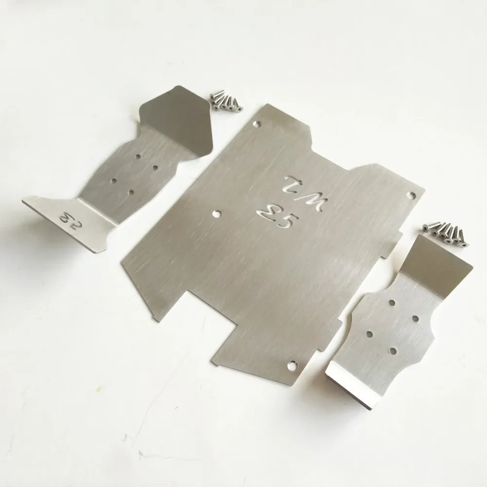 3 Stück Edelstahl Chassis Schutzfolie Rüstung Unterfahrschutz für 1/10 RC Team Magic TM E5