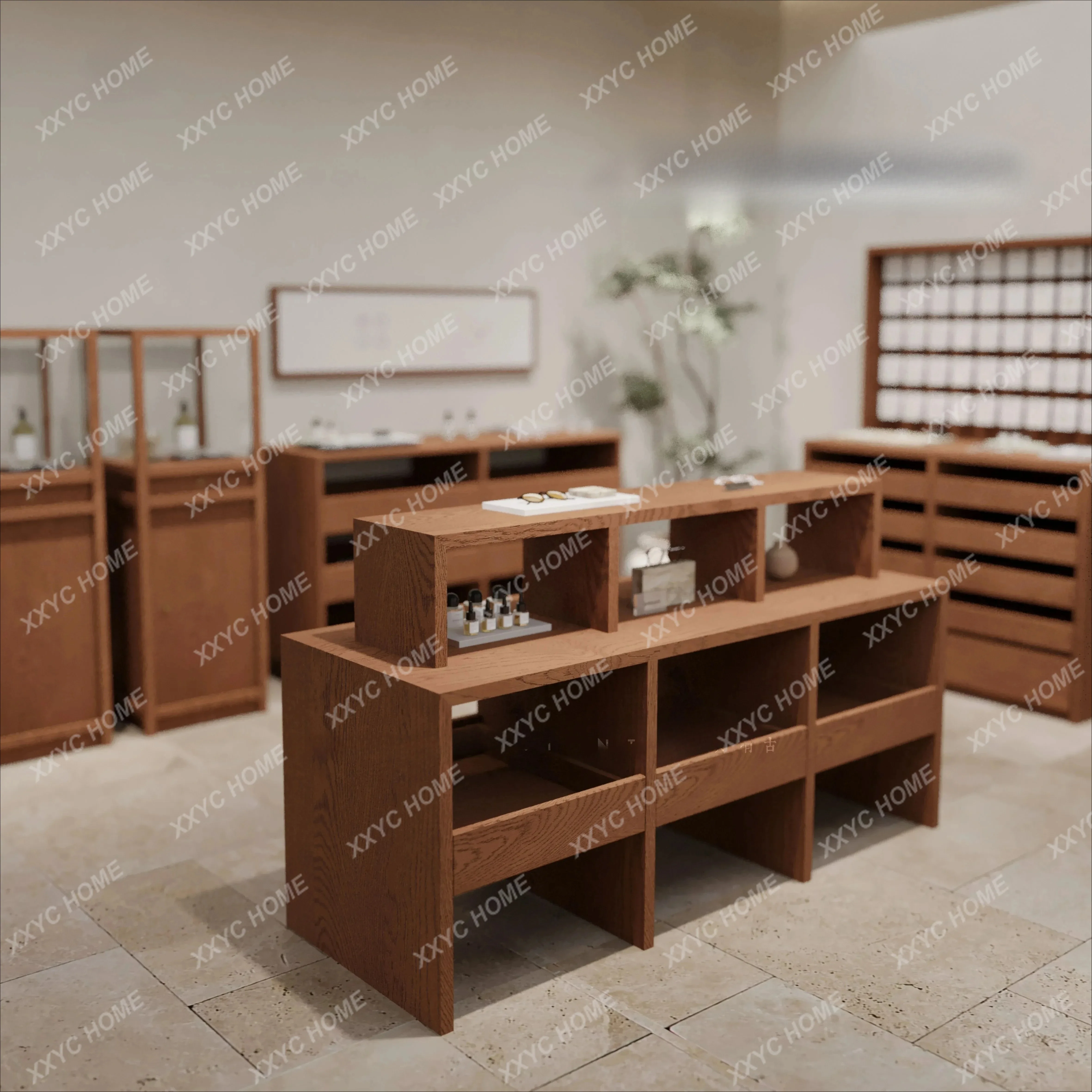 L jewelry display stand, flowing water platform, Zhongdao shelf, wall storage cabinet, booth display rack