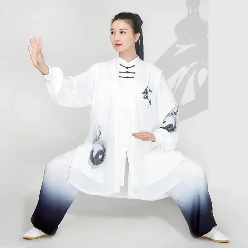 Chinese style Tai Chi suit men women new embroidered and painted martial arts character competition performance costumes