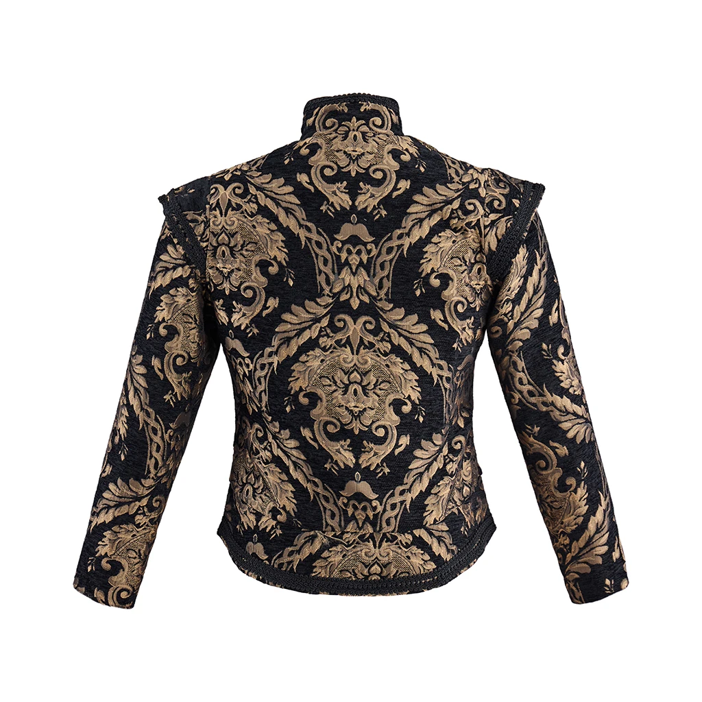Herren Renaissance Retro Royal Jacke Mantel Prinz Edler König Kolonial Piratenkostüm Doppelmantel Gotische Stickerei Cosplay Kostüm 2026 – Detail 8