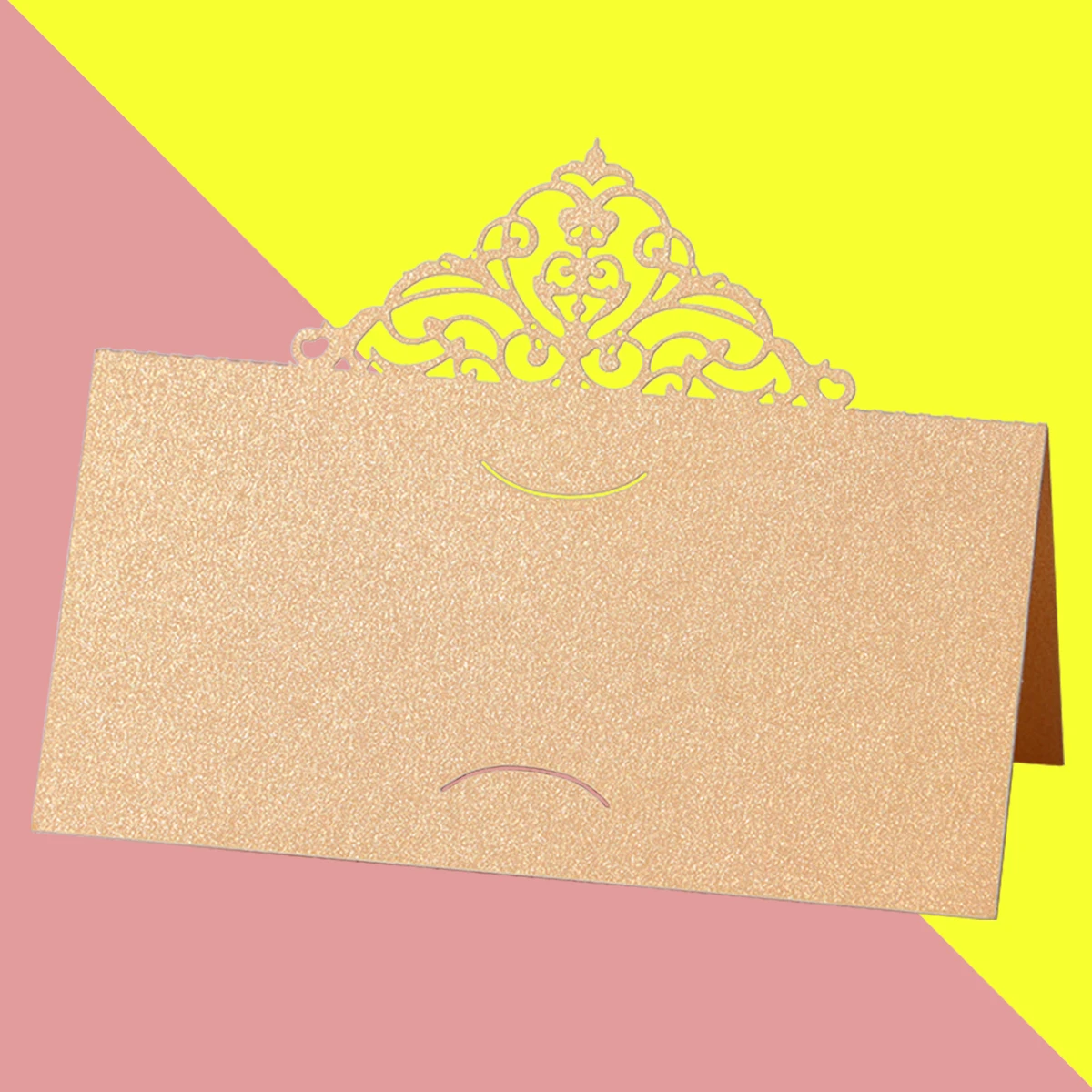 

50pcs Name Hollow Out Cut Wedding Table Place Cards Tent Tent Card Cards Foldable Banquet Party Decorations