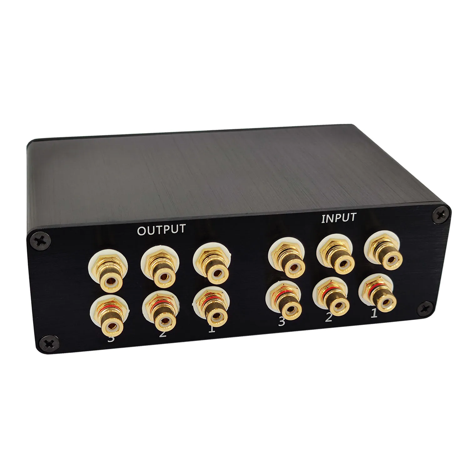 4 In 1 Out  1 In 4 Out Audio INPUT RCA Signal Cable Splitter Selector Switcher Switch Schalter Source Connector 3 In 3 Out