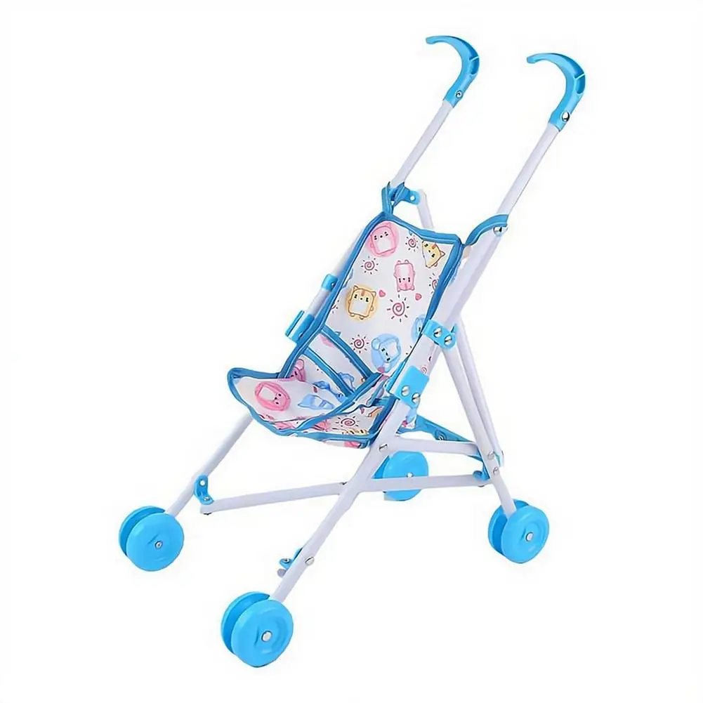 New Trendy Interactive Dolls Pram Plastic Play Toys Doll Handcart Stable Doll Stroller for Boys Girls Babies Doll Accessories