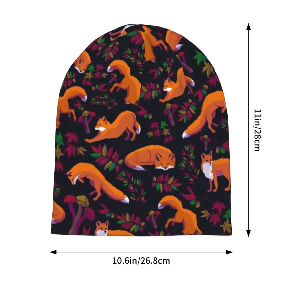 Forest Fox Skullies Beanies Hats Warm Autumn Winter Outdoor Cap Knitted Bonnet Caps for Unisex Adult