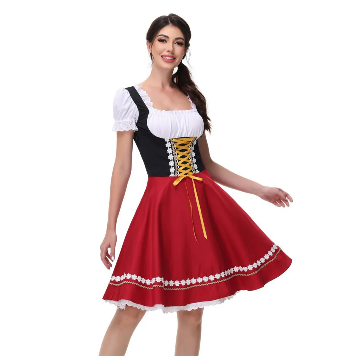 2025 New Women's Munich Oktoberfest Costume Dirndl Dress Traditional German Bavarian Beer Girl Party Dresses