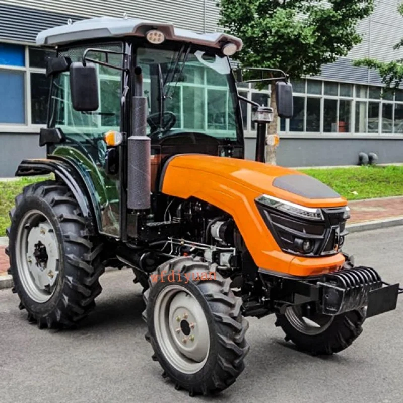 Mini trator agrícola diesel, fazenda 4x4, motor multifuncional, poderoso, 75HP, 4WD, barato, para venda