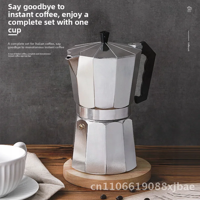 

Итальянский алюминиевый восьмиугольный кофейник мокко Yixing с чашками, набор для заваривания кофе в винтажном стиле, первоклассный качественный легкий роскошный