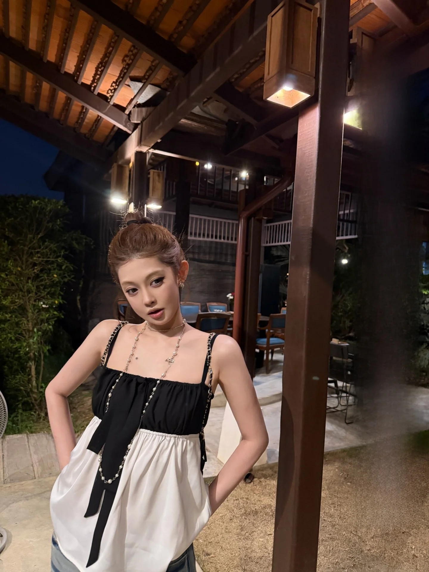 

Женский повседневный топ-жилет ATO Hero Ballecore из двухслойного шифона с микро-сеткой и атласными вставками на бретелях