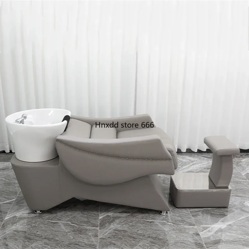 Shampoo Bowl With Sink And Chair Nursing Bed Washing Equipment Beauty Salon Basin Stand Thai Spa Massage Hair Water Hoop Styling