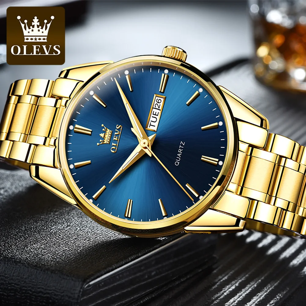 OLEVS brand men\'s watch hot selling dual calendar waterproof watch men\'s watch 6898