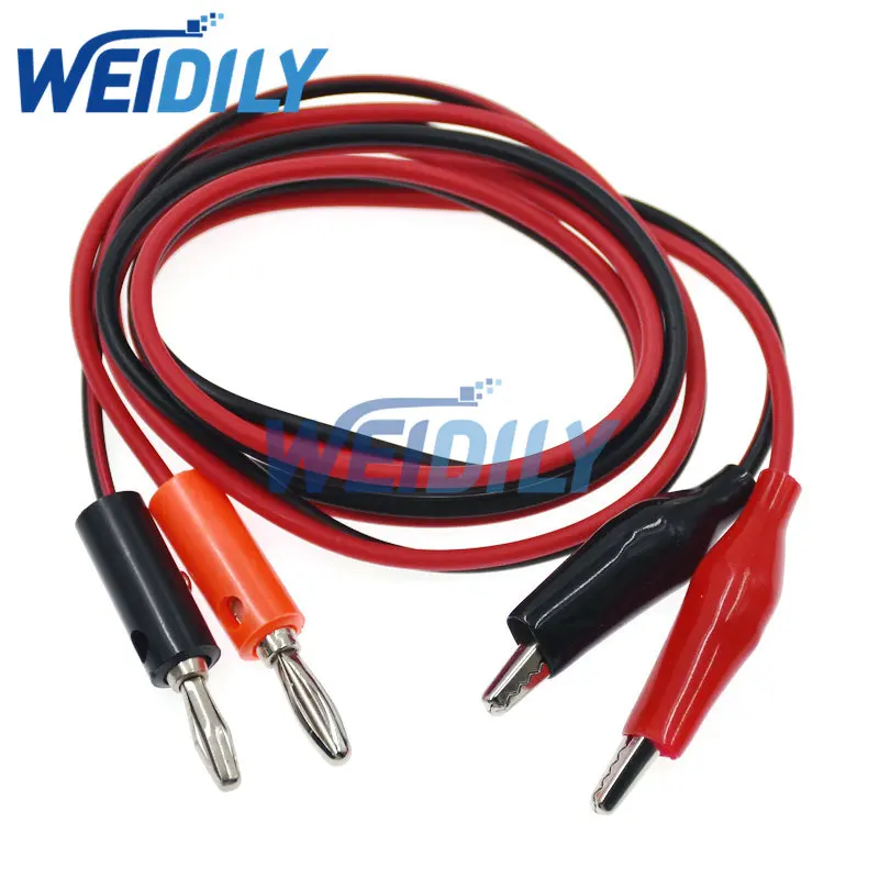 Dual Banana Plug - Alligator Clip Probe Test Silicone Lead Multimeter Cable Length 1 M