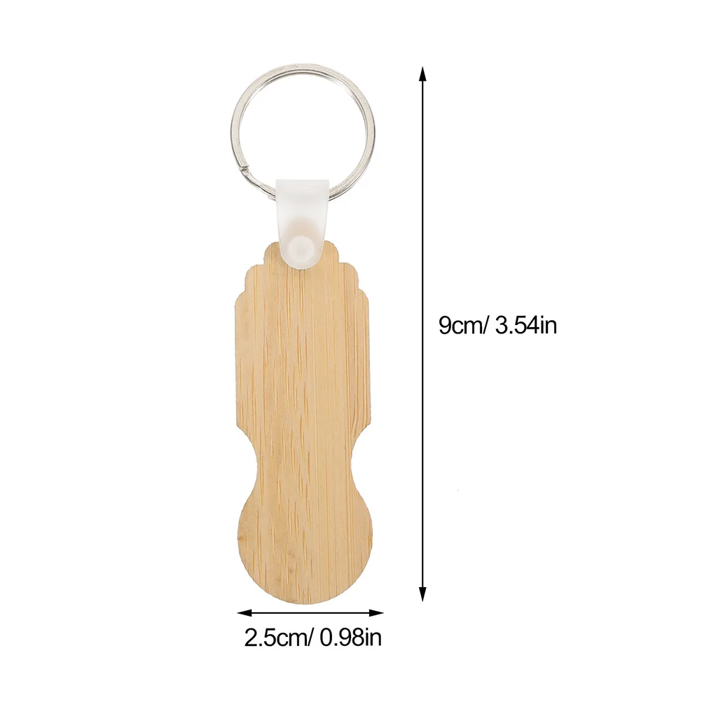 LLavero de bambú con fichas para carrito, monedero de madera, duradero, compacto, portátil, multifuncional, para carrito de comestibles, 6 uds.