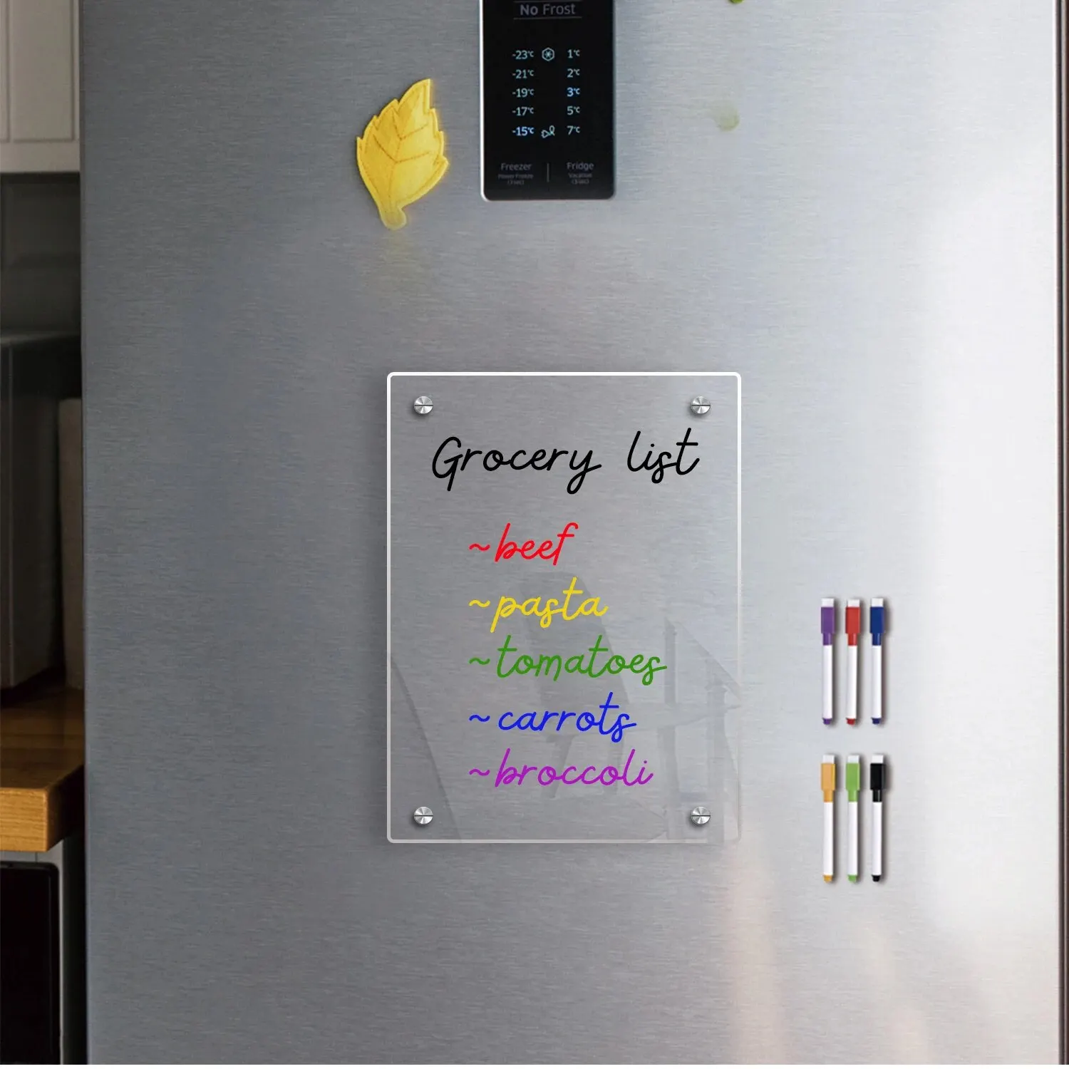 Magnetic Transparent Acrylic Week Plan Message Board Scratchable Magnetic Refrigerator Sticker