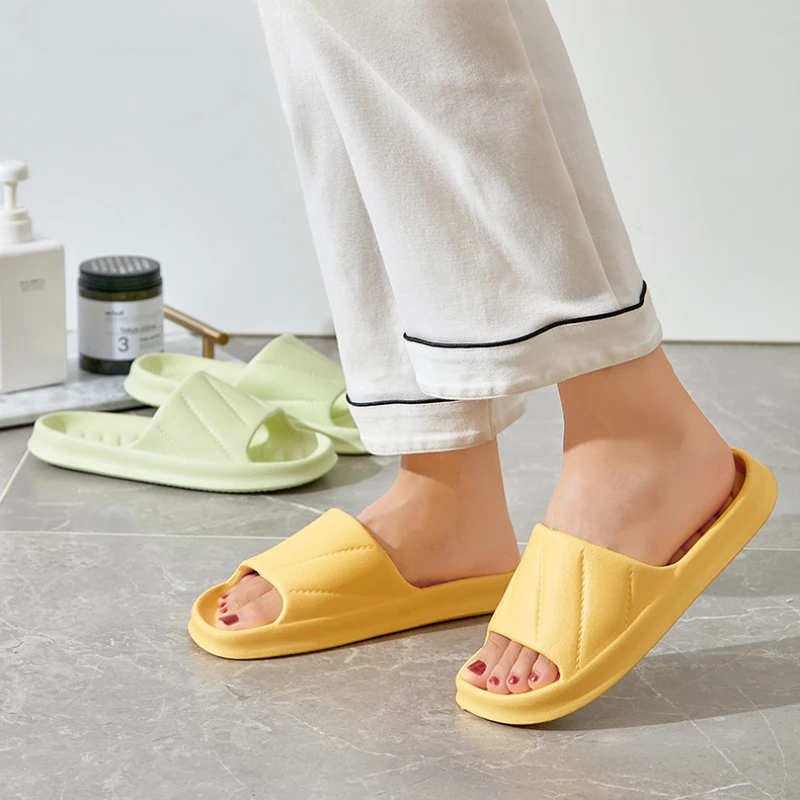 Women Thick Platform Slippers Summer Beach Eva Soft Sole Slide Sandals Leisure Men Ladies Indoor Bathroom Anti-slip mute Shoes